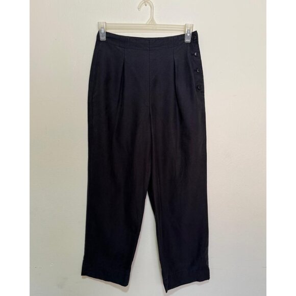 Madewell Side-Button Tapered Crop Pants Style#NC374 Size 4 - Picture 2 of 16